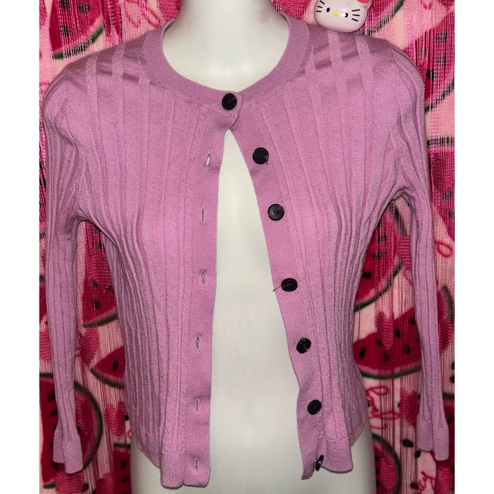 💜 Ann Taylor Wool Button-Up Cardigan